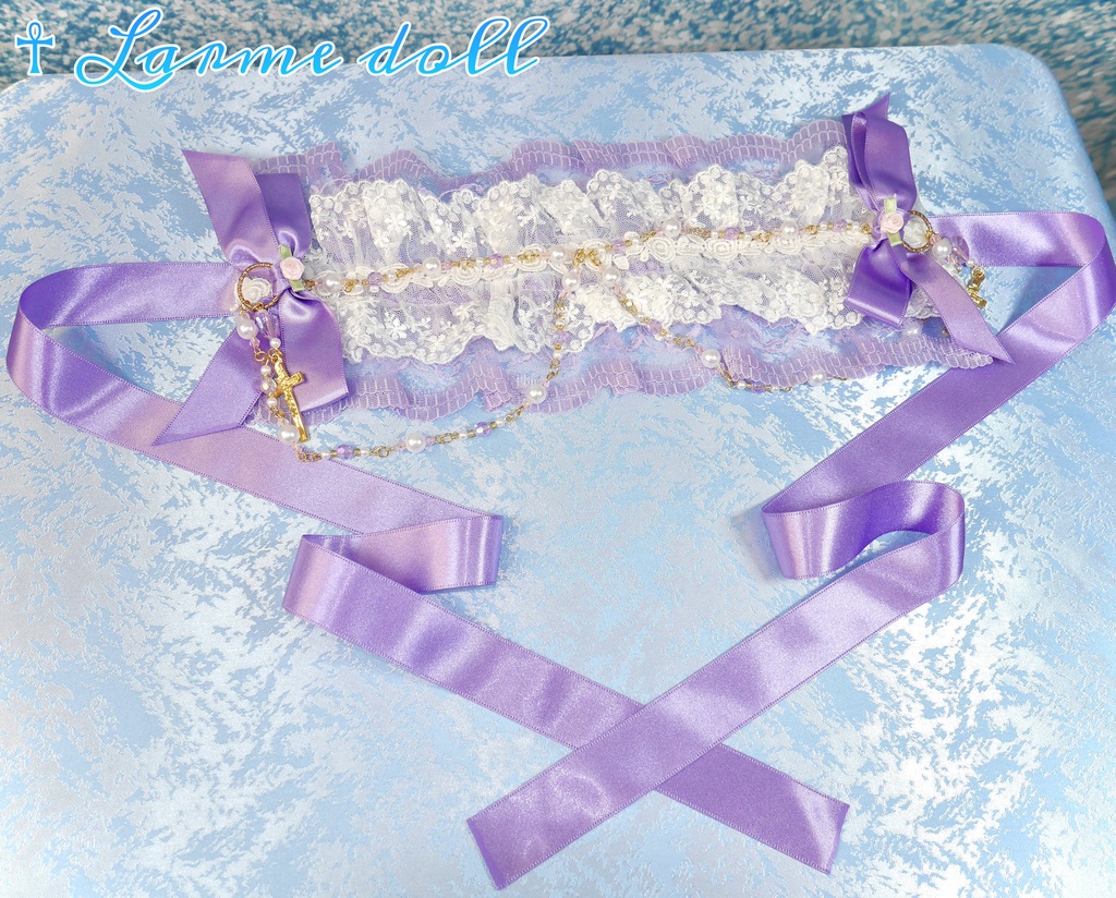 【完成品】【過去製作品】【少し錆び/汚れ有り】《☥》ラベンダーパープルヘッドドレス