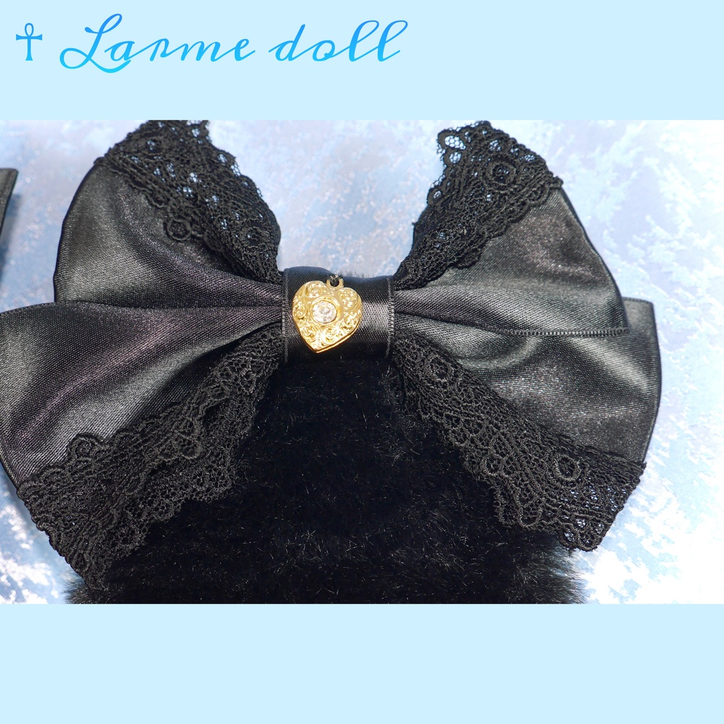 【完成品】【⚠️少し難あり】《☥》たれうさ耳ヘアクリップ(カラー▷黒)