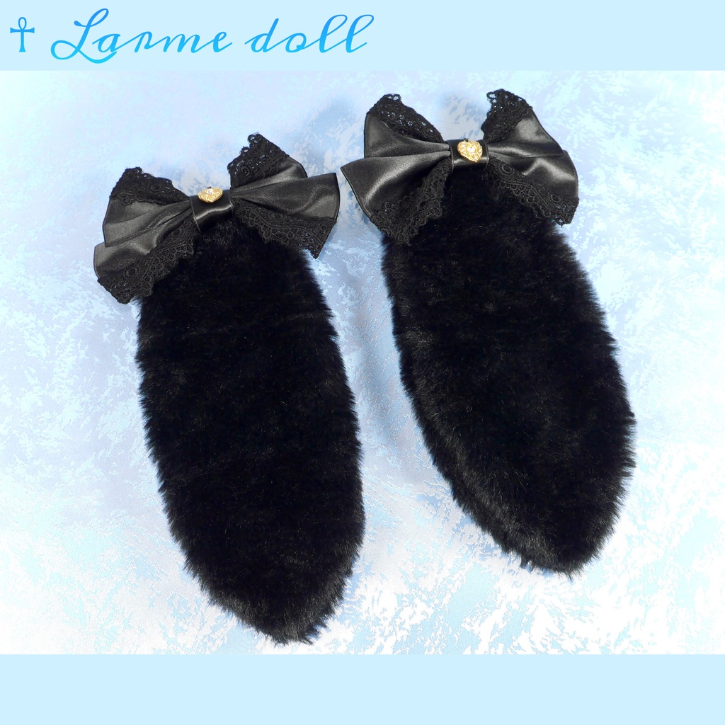 【完成品】【⚠️少し難あり】《☥》たれうさ耳ヘアクリップ(カラー▷黒)