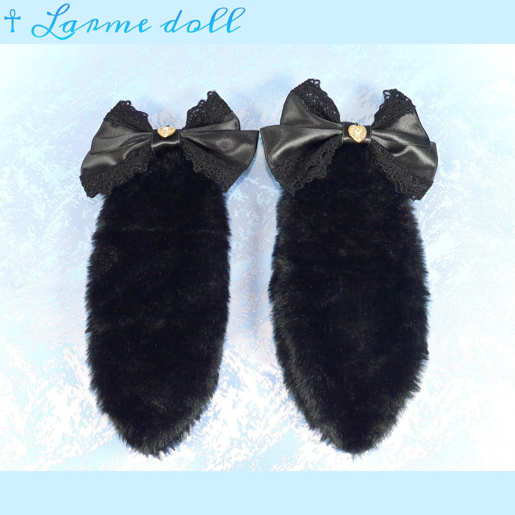 【完成品】【⚠️少し難あり】《☥》たれうさ耳ヘアクリップ(カラー▷黒)