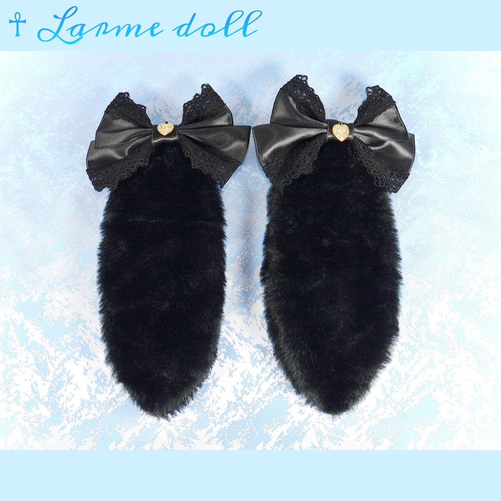 【完成品】【⚠️少し難あり】《☥》たれうさ耳ヘアクリップ(カラー▷黒)