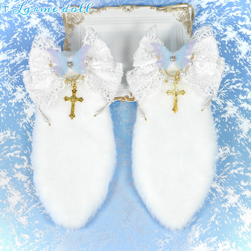 【受注生産】《☥》たれうさ耳ロリィタリボンヘアクリップ(白)