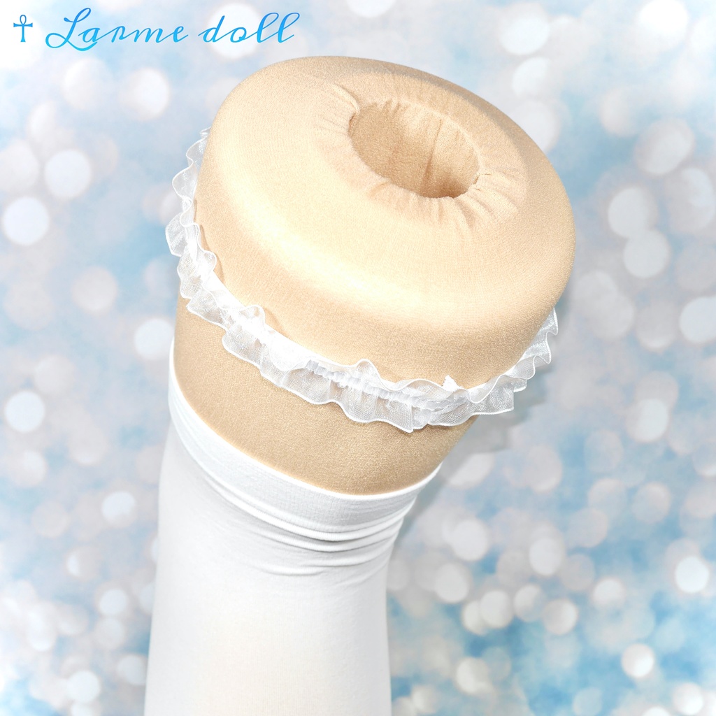 【受注生産】《☥》オーガンジーレースガーターリング(レース白)(リボンノーマルver.)(クリップ有り)(タイプA)