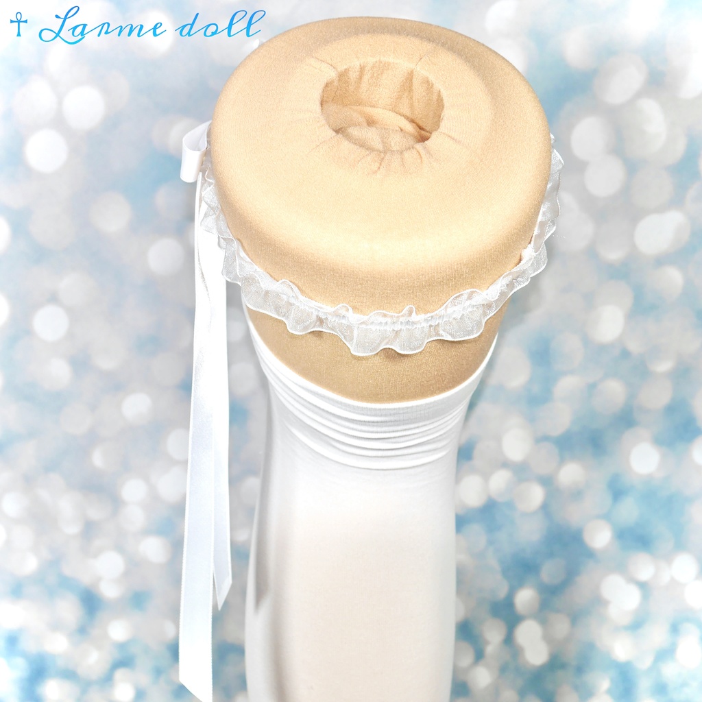 【受注生産】《☥》オーガンジーレースガーターリング(レース白)(リボンロングver.)(クリップ有り)(タイプD)