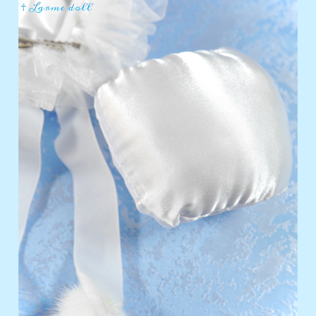 【受注生産】《☥》スノーホワイトお団子カバー(オーガンジーレース白タイプ)