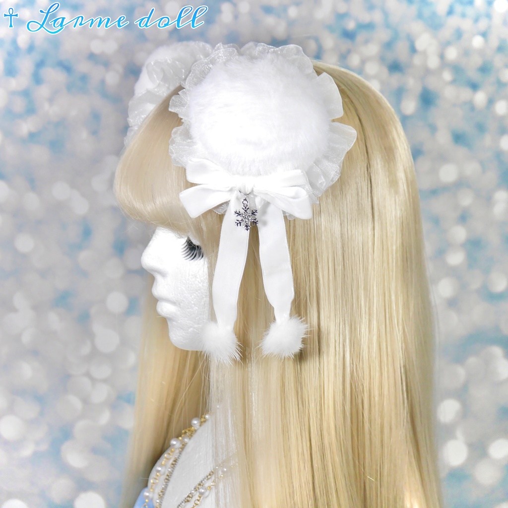 【受注生産】《☥》スノーホワイトお団子カバー(オーガンジーレース白タイプ)