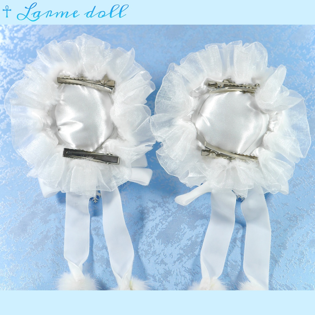 【受注生産】《☥》スノーホワイトお団子カバー(オーガンジーレース白タイプ)