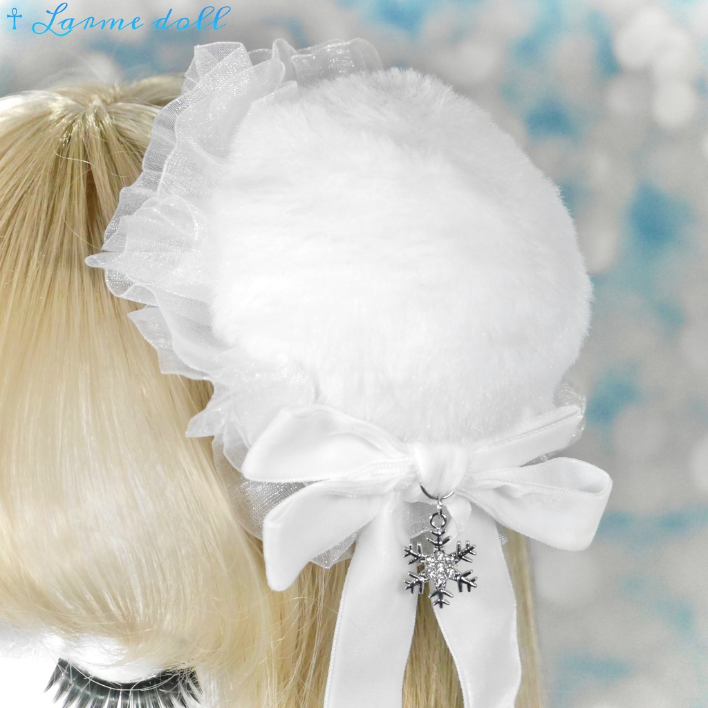 【受注生産】《☥》スノーホワイトお団子カバー(オーガンジーレース白タイプ)
