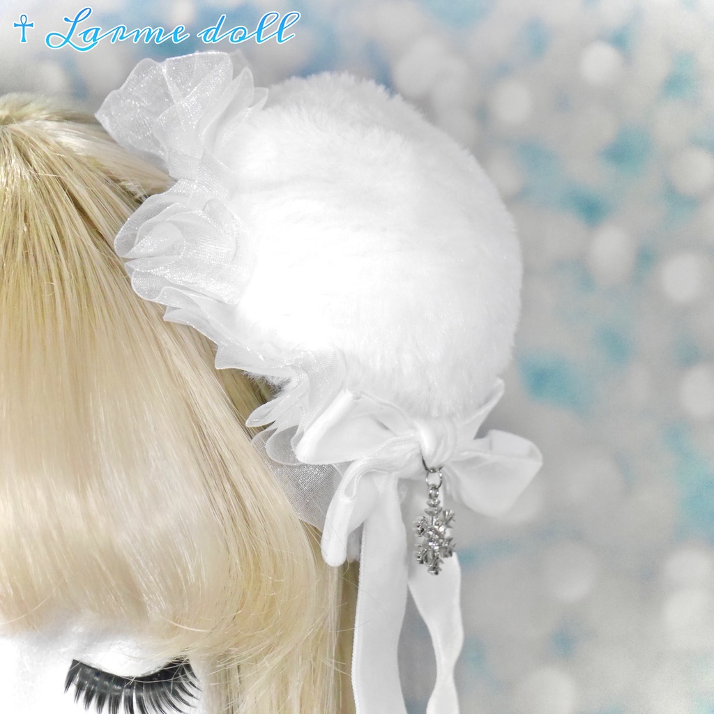 【受注生産】《☥》スノーホワイトお団子カバー(オーガンジーレース白タイプ)