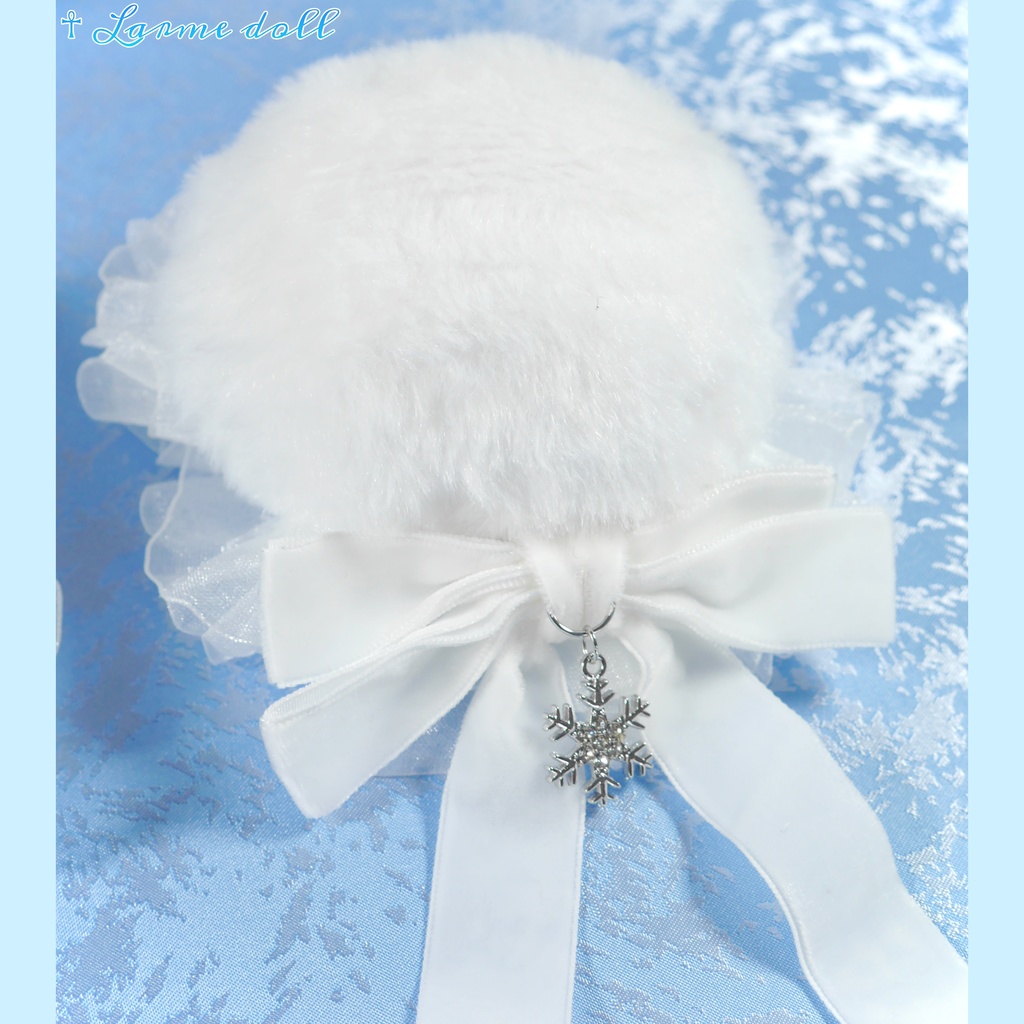 【受注生産】《☥》スノーホワイトお団子カバー(オーガンジーレース白タイプ)