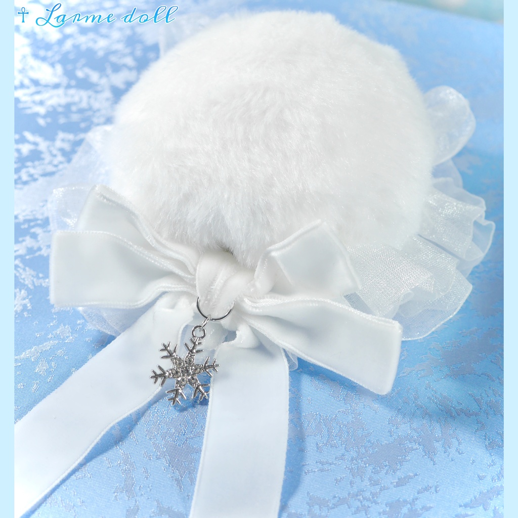 【受注生産】《☥》スノーホワイトお団子カバー(オーガンジーレース白タイプ)