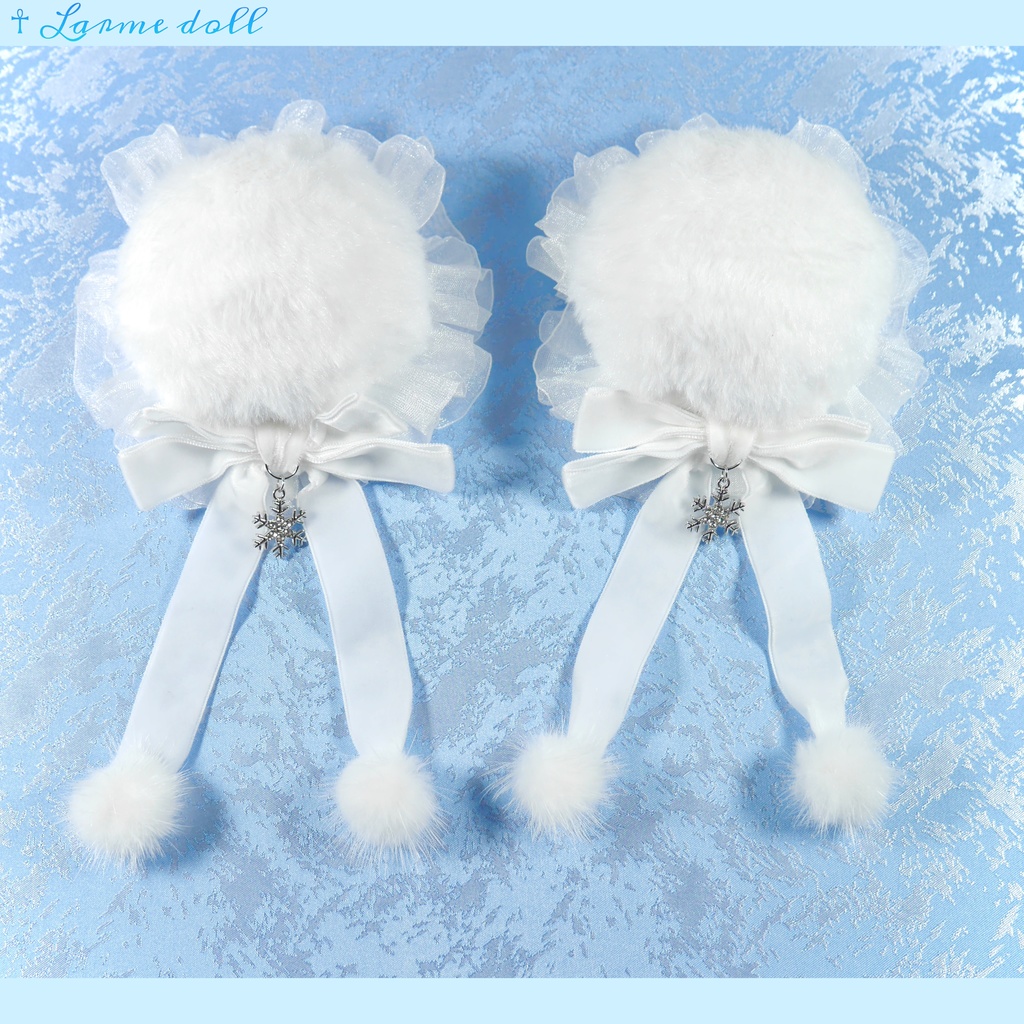 【受注生産】《☥》スノーホワイトお団子カバー(オーガンジーレース白タイプ)