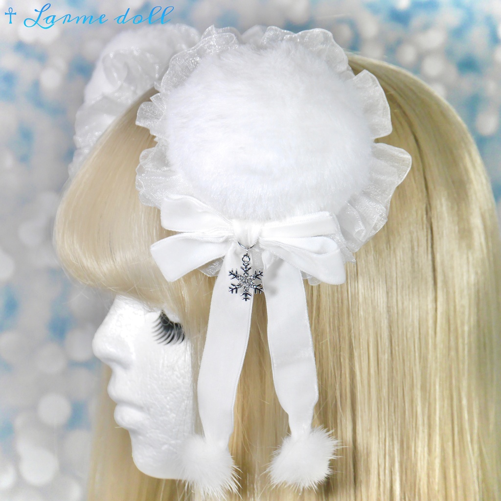 【受注生産】《☥》スノーホワイトお団子カバー(オーガンジーレース白タイプ)