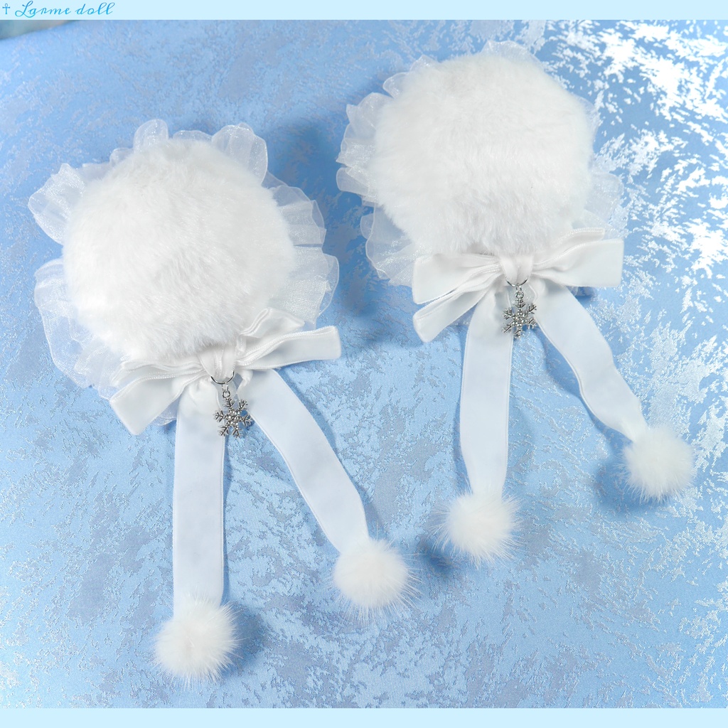 【受注生産】《☥》スノーホワイトお団子カバー(オーガンジーレース白タイプ)