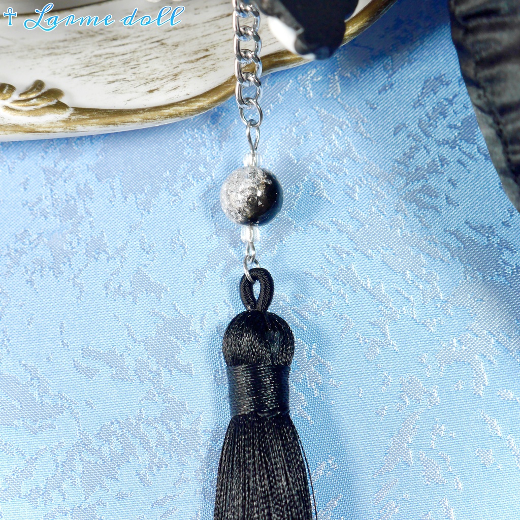 【受注生産】《☥》パンダチャイナお団子カバー(チャイナ生地タイプ)(レース黒)本体カバーカラー▷黒