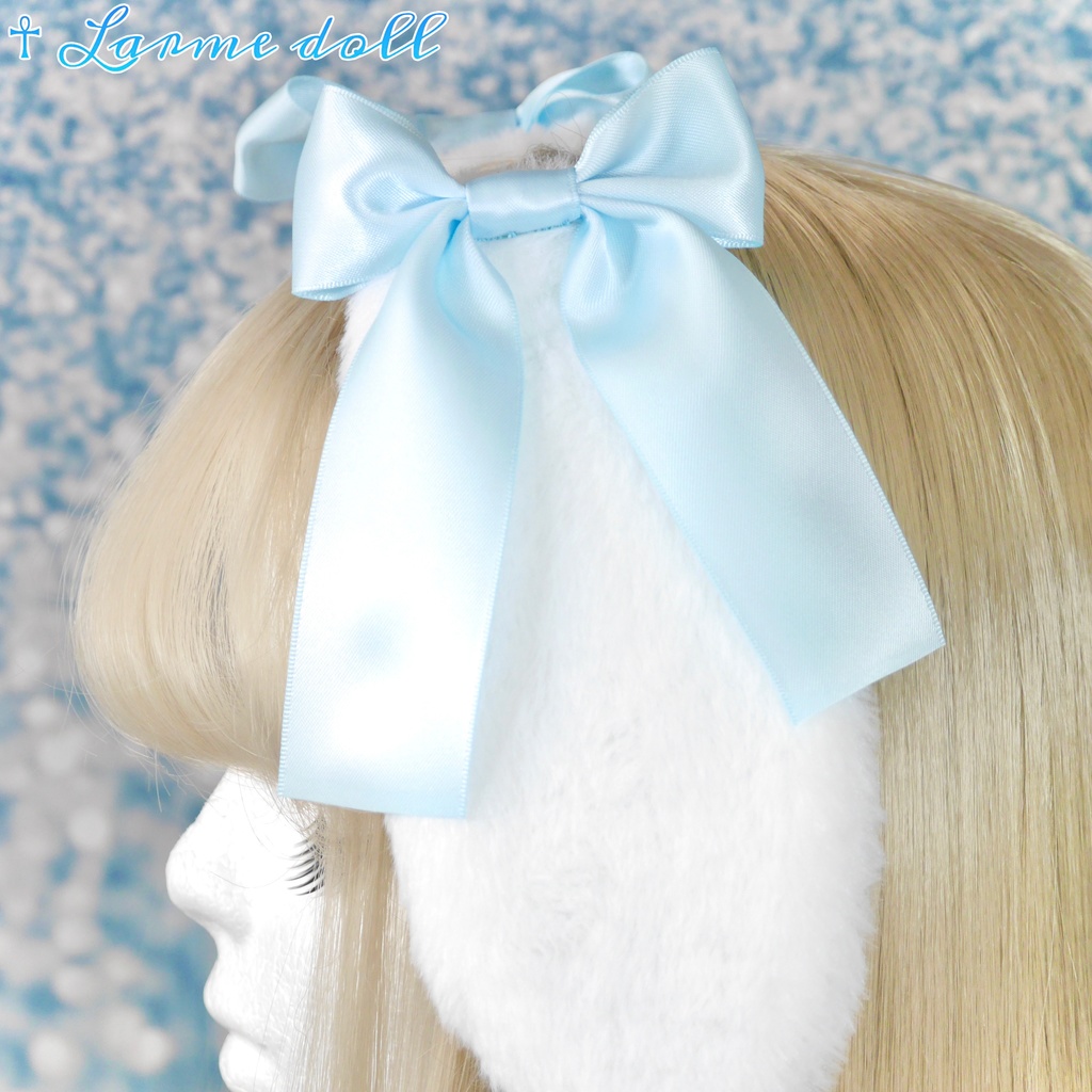 【受注生産】《☥》たれうさ耳リボンヘアクリップ(飾り無しタイプ)カラー▷白