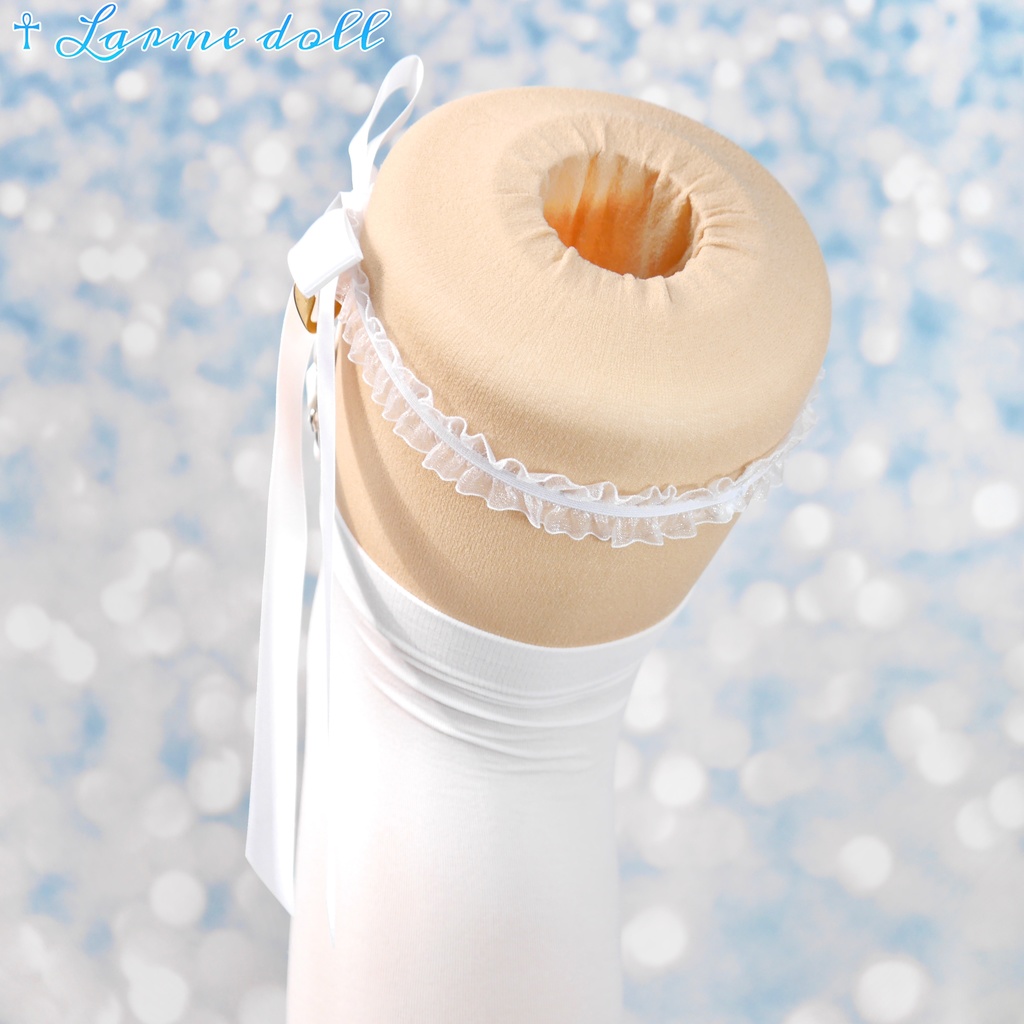 【完成品】【一点物】《☥》オーガンジーレースガーターリング(リボンロング)(ハート型南京錠チャーム付き)