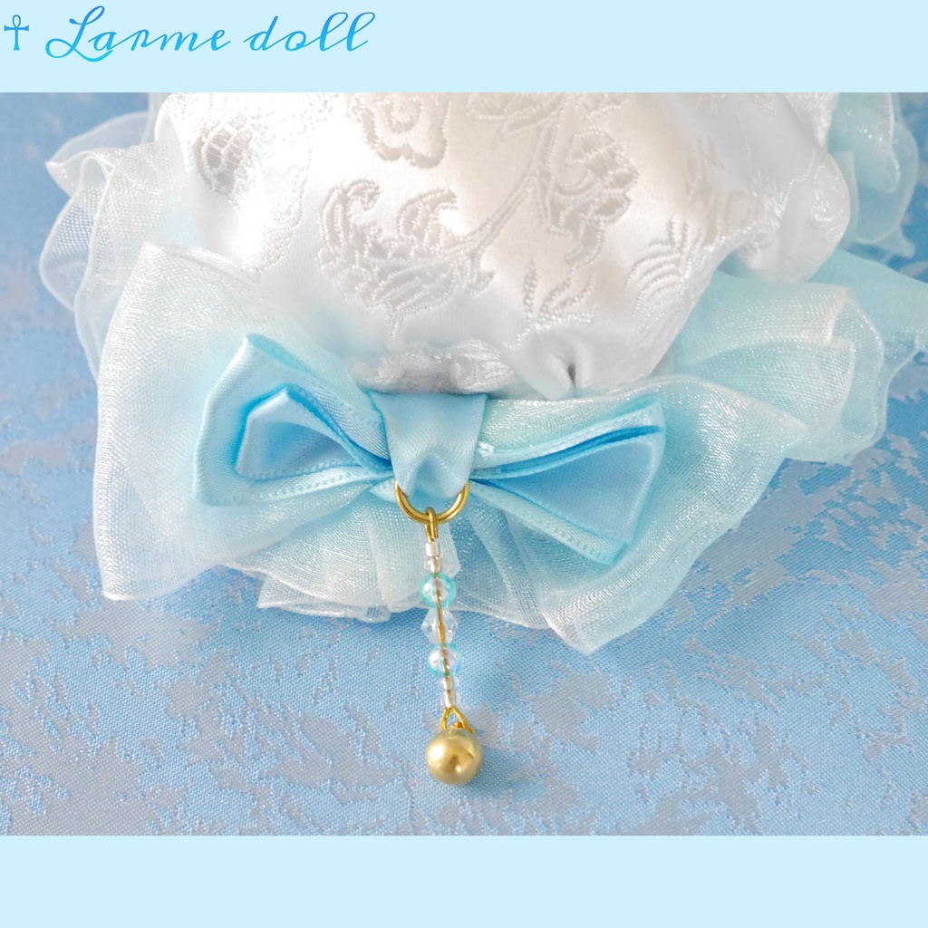 【完成品】【一点物】《☥》ゆめかわチャイナお団子カバー カラー▷白×水色