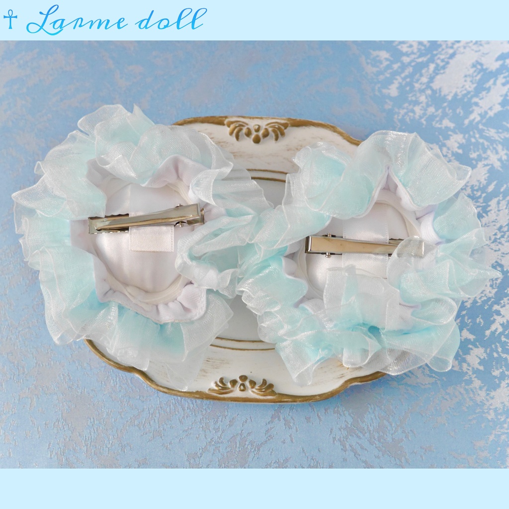 【完成品】【一点物】《☥》ゆめかわチャイナお団子カバー カラー▷白×水色