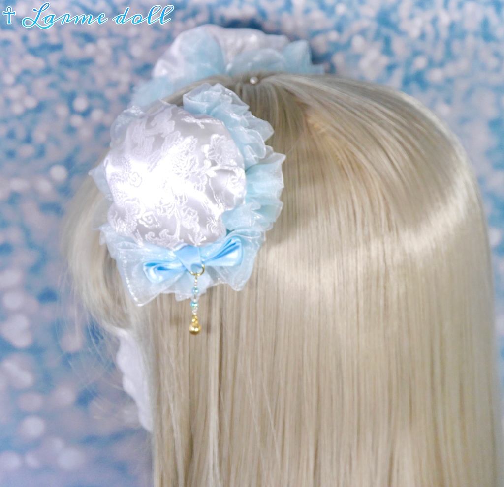 【完成品】【一点物】《☥》ゆめかわチャイナお団子カバー カラー▷白×水色