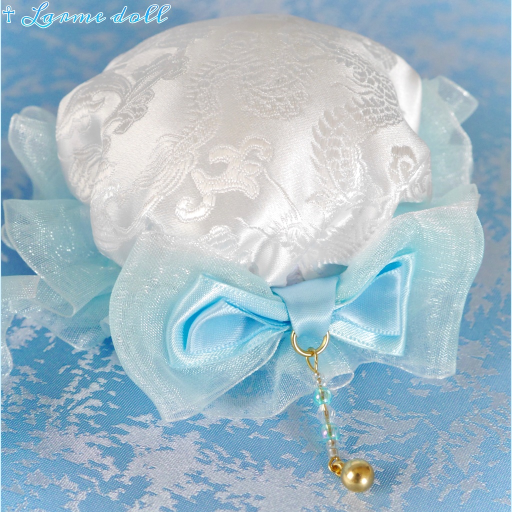 【完成品】【一点物】《☥》ゆめかわチャイナお団子カバー カラー▷白×水色