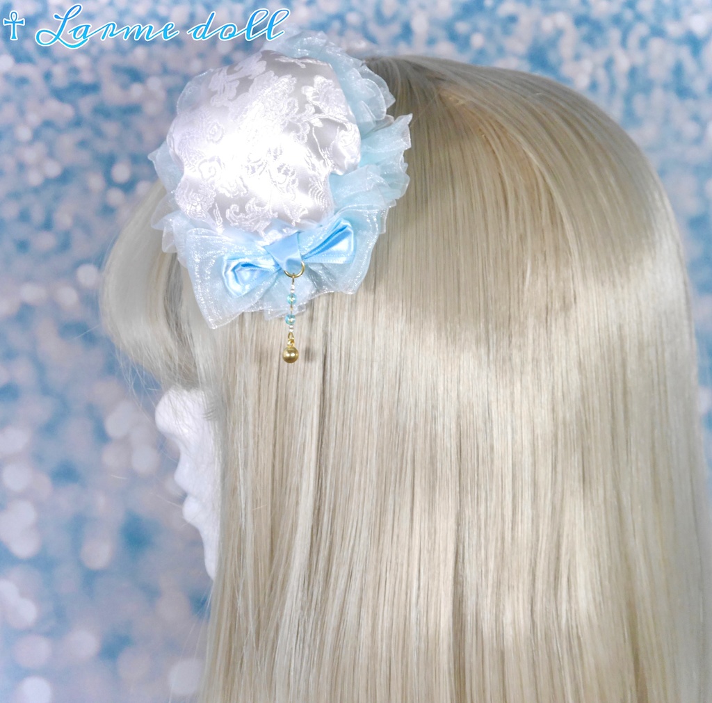 【完成品】【一点物】《☥》ゆめかわチャイナお団子カバー カラー▷白×水色