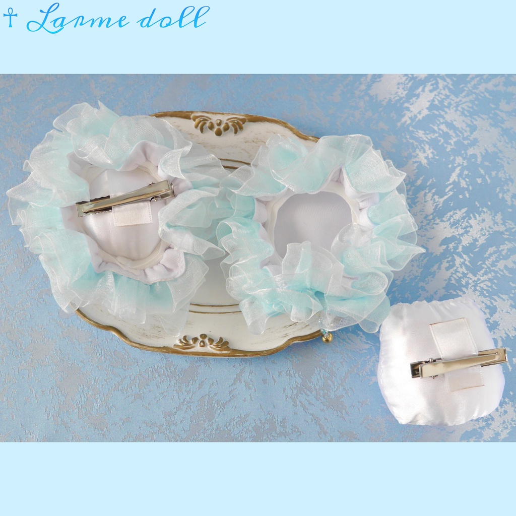 【完成品】【一点物】《☥》ゆめかわチャイナお団子カバー カラー▷白×水色