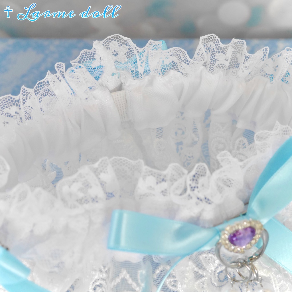 【受注生産】《☥》ロリィタガーターリング(アクリル製パールビーズタイプ)カラー▷白