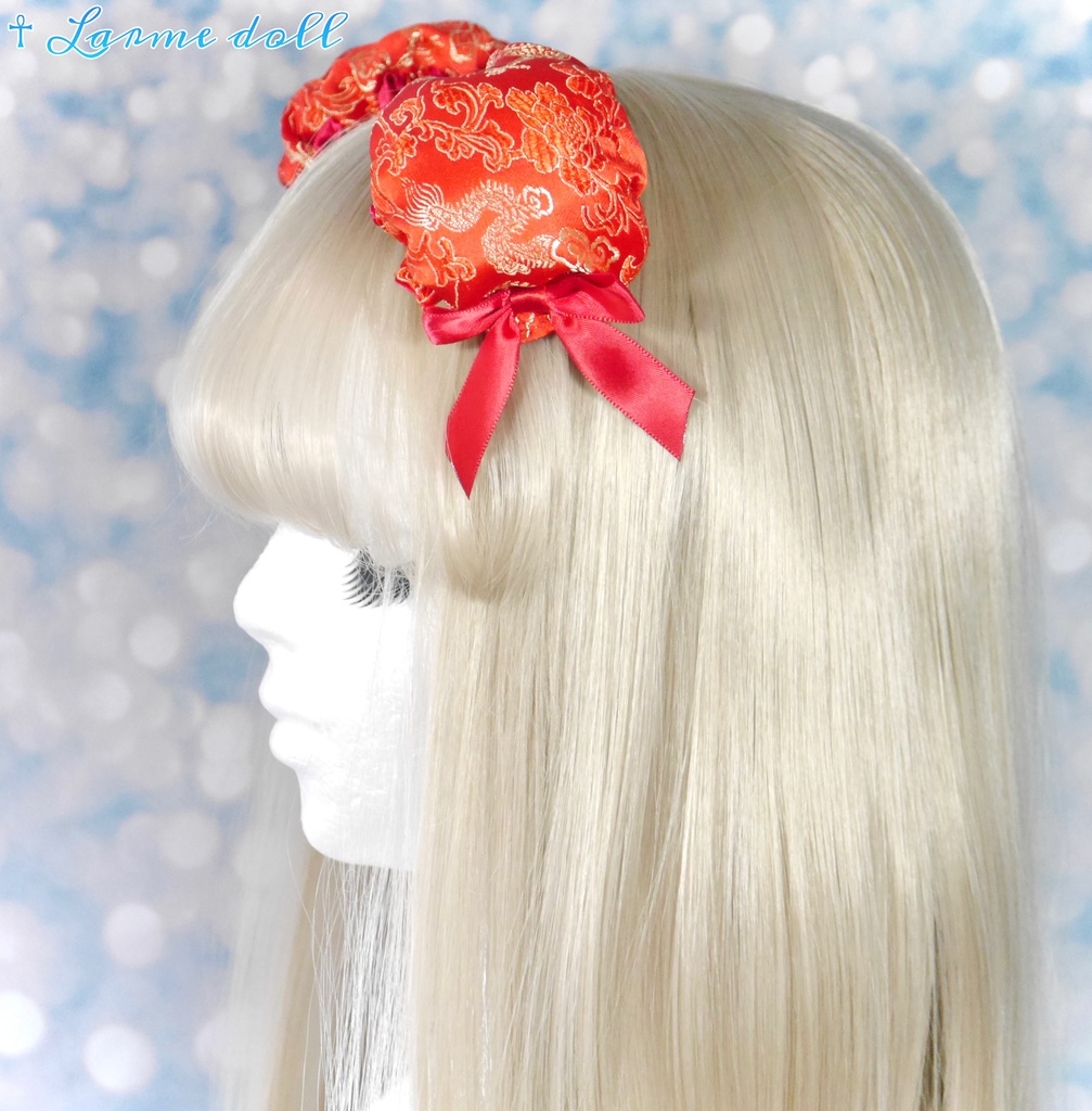 【完成品】【一点物】《☥》ミニチャイナお団子カバー カラー▷赤