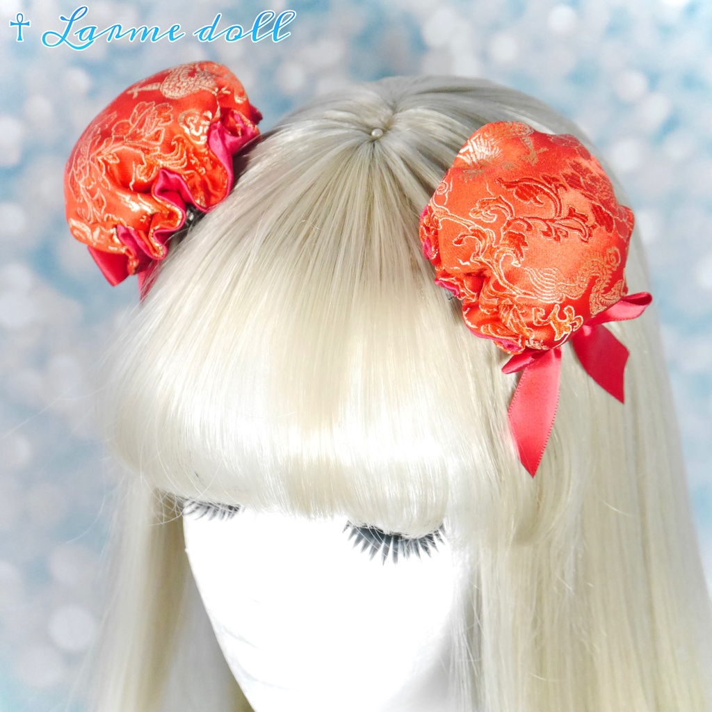 【完成品】【一点物】《☥》ミニチャイナお団子カバー カラー▷赤