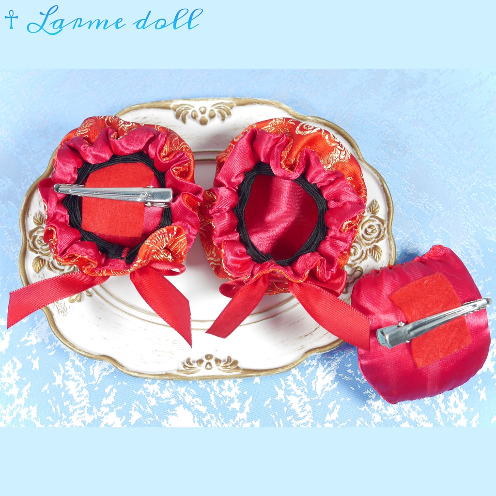 【完成品】【一点物】《☥》ミニチャイナお団子カバー カラー▷赤