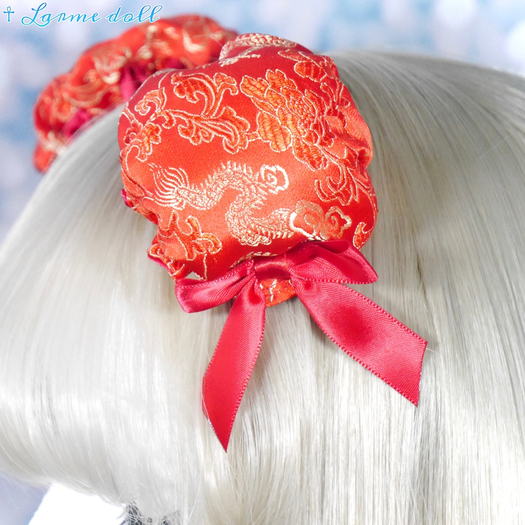 【完成品】【一点物】《☥》ミニチャイナお団子カバー カラー▷赤