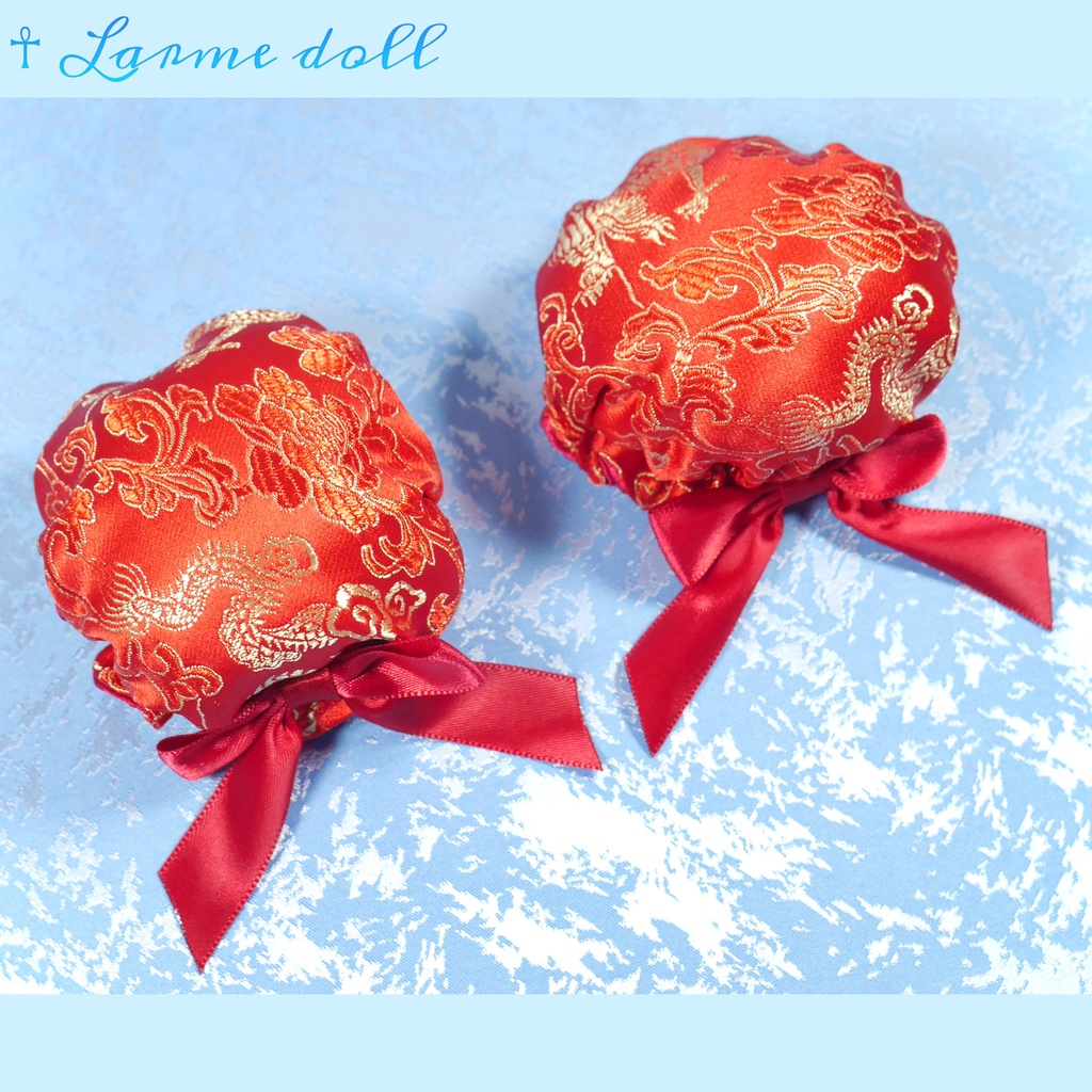 【完成品】【一点物】《☥》ミニチャイナお団子カバー カラー▷赤