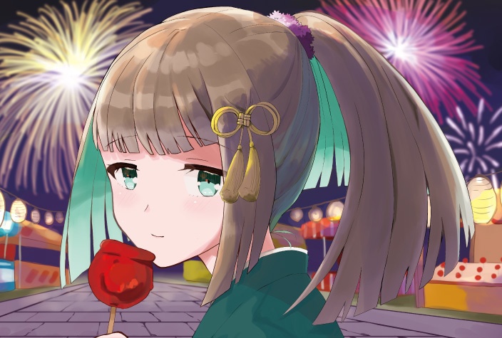 ポスカ　ヒスイ花火