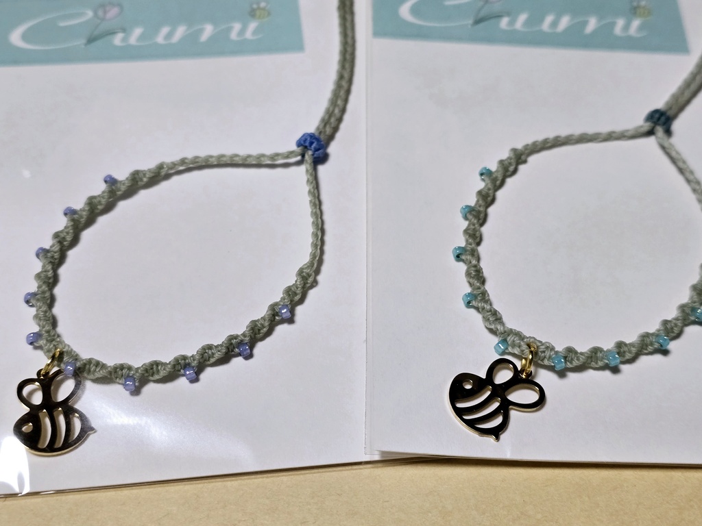 みつばちさんマクラメブレスレット