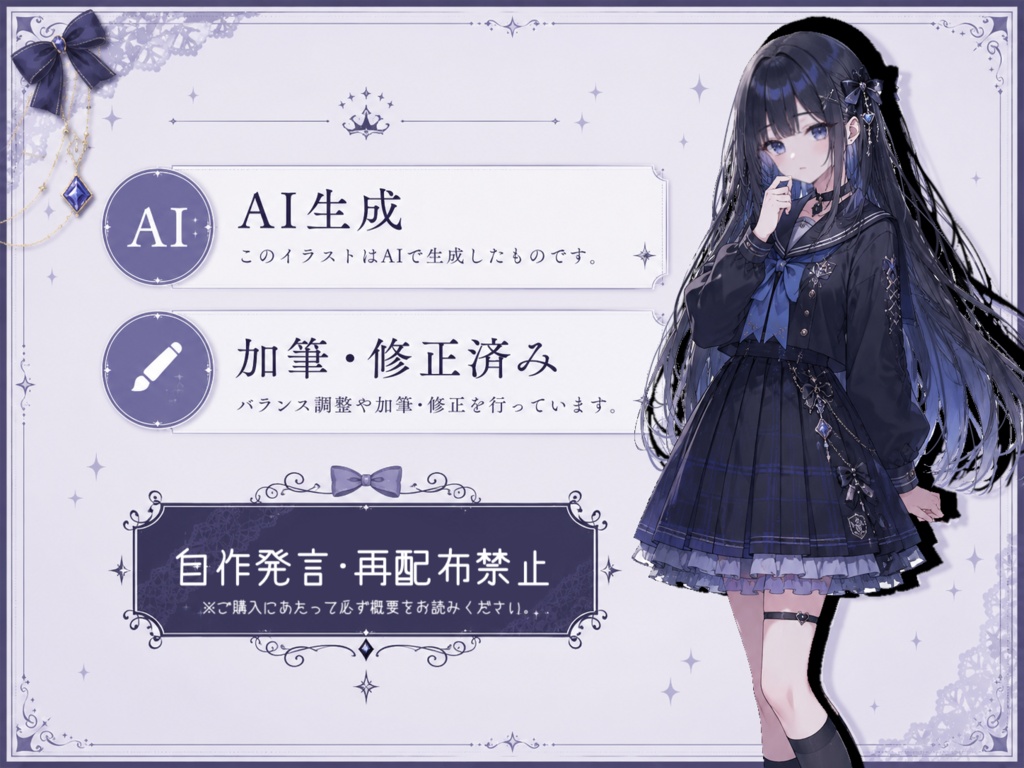 黒髪女子高生 立ち絵【表情差分2種付き】