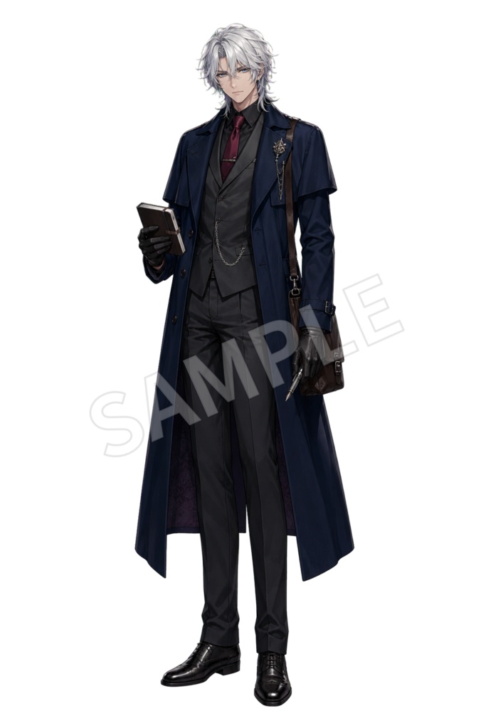 【TRPG立ち絵】銀髪の怪異探偵|現代男性【背景透過PNG】