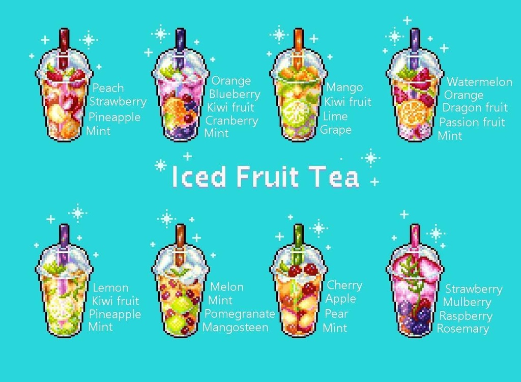 Bubble Tea and Iced Fruit Tea