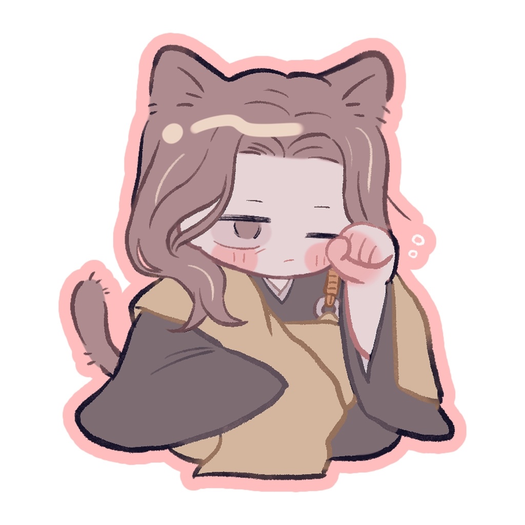ねむねむ博陸侯ステッカー(ねこちゃん)