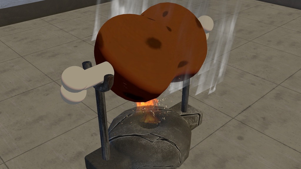 【VRChat想定】マンガ肉・肉焼き機