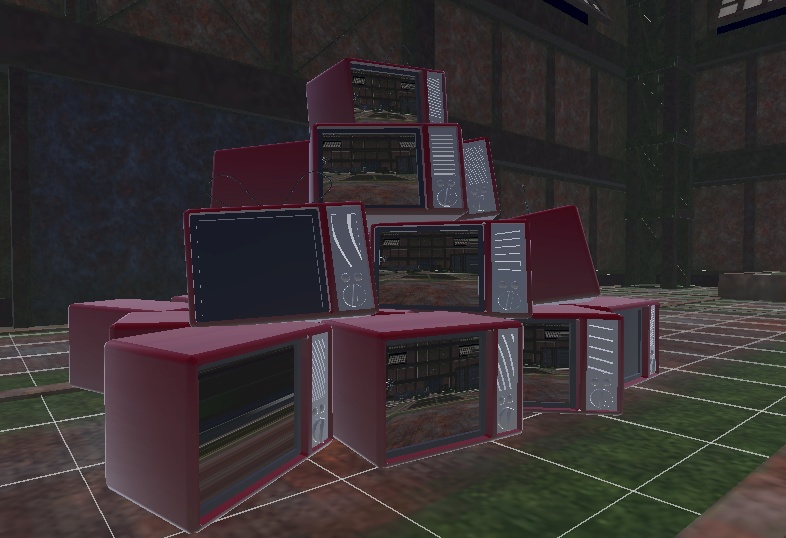 【VRChat想定】レトロなテレビが積みあがってるやつ