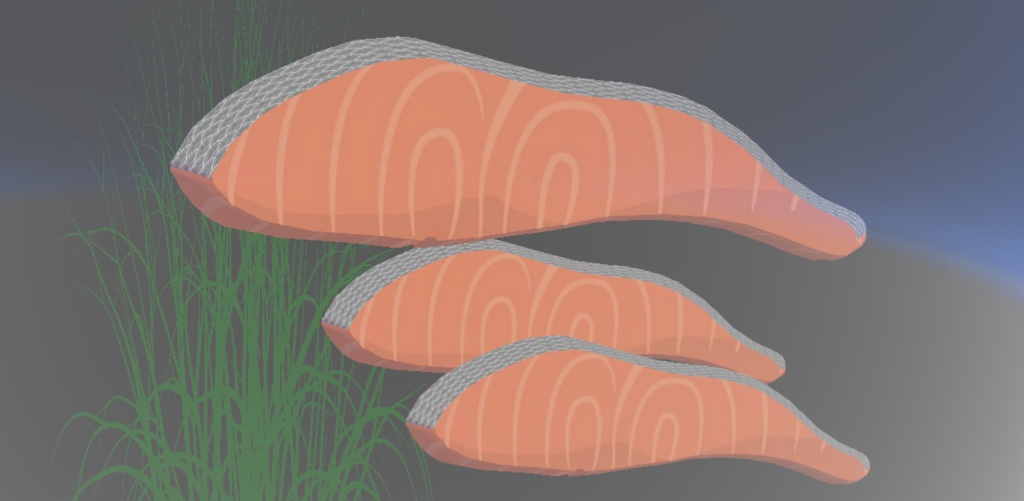 【VRChat想定】泳ぐシャケの切り身