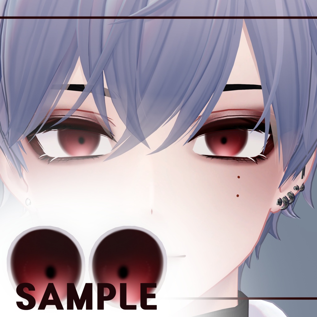 【狛乃 / komano】 devil makeup , eye texture / テクスチャメイク , 雪のテクスチャ