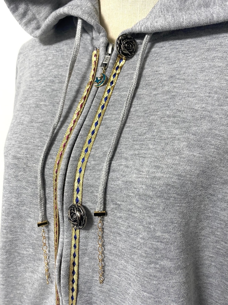 リボンパーカー〈グレー〉