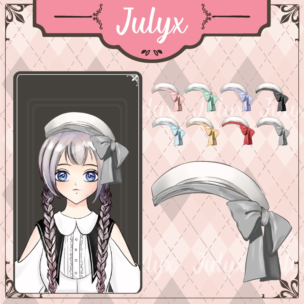 Vtuberモデル用ボウハット 8色(Vtuberアセット)