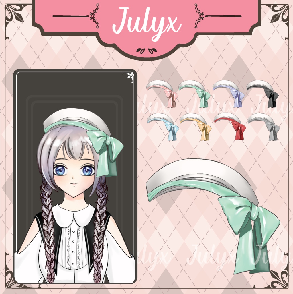 Vtuberモデル用ボウハット 8色(Vtuberアセット)