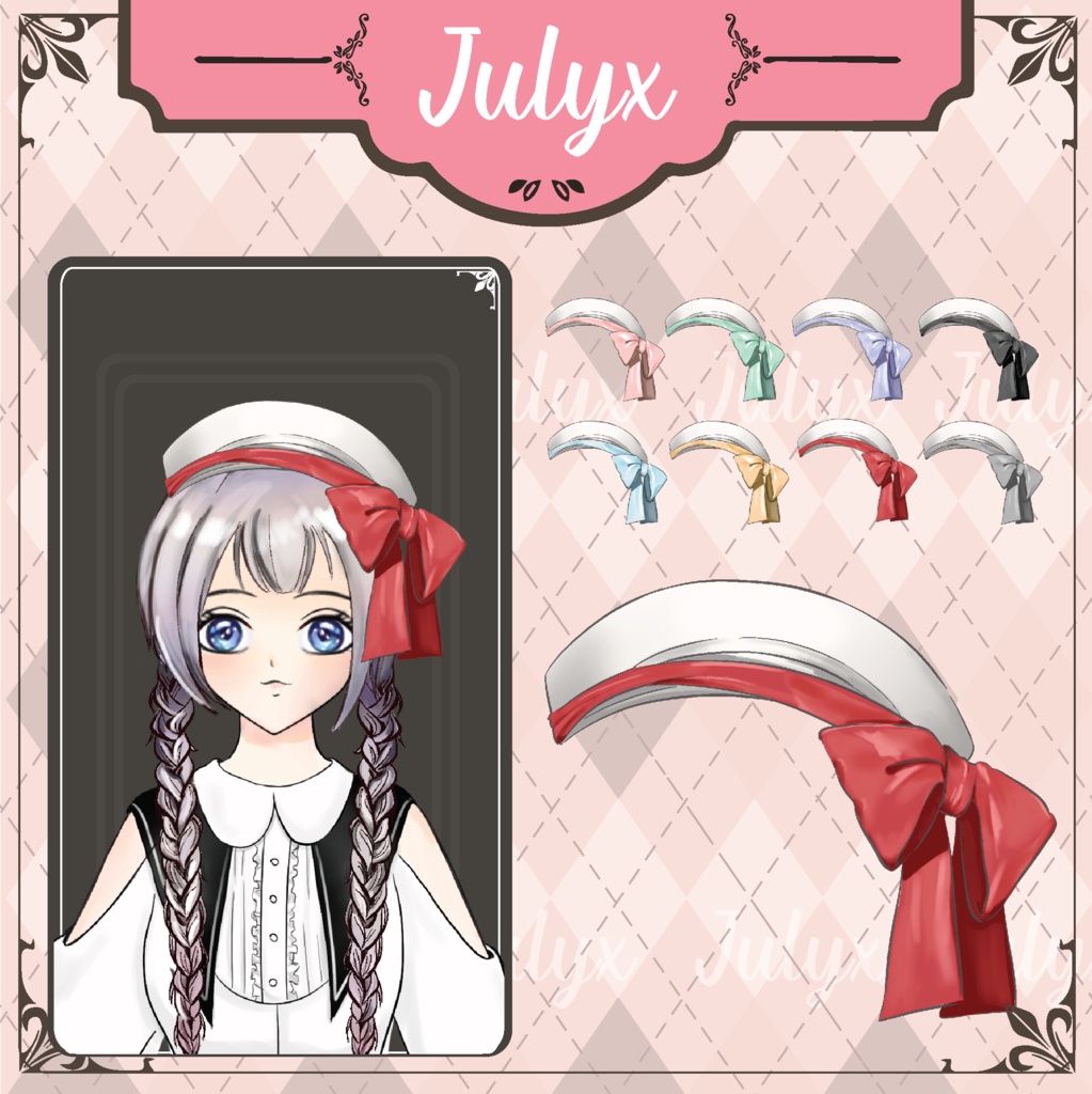 Vtuberモデル用ボウハット 8色(Vtuberアセット)