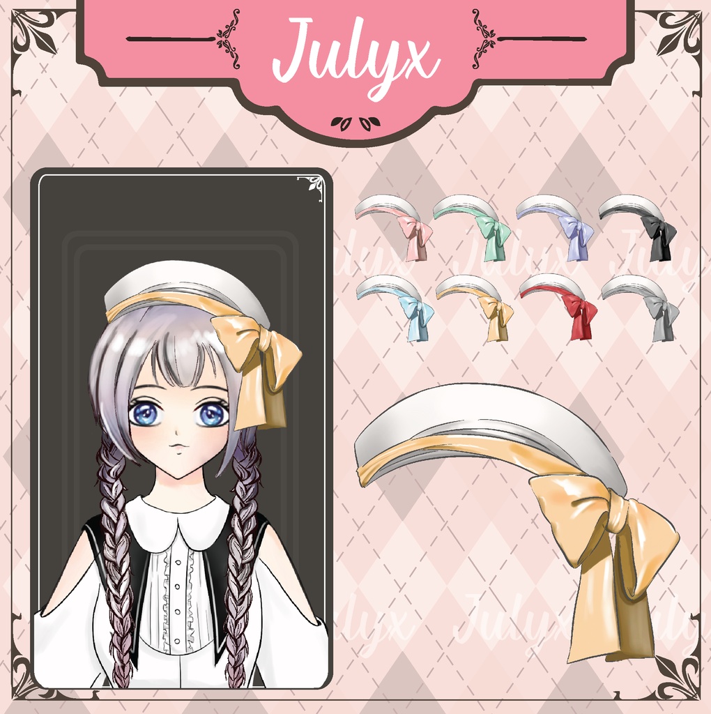 Vtuberモデル用ボウハット 8色(Vtuberアセット)