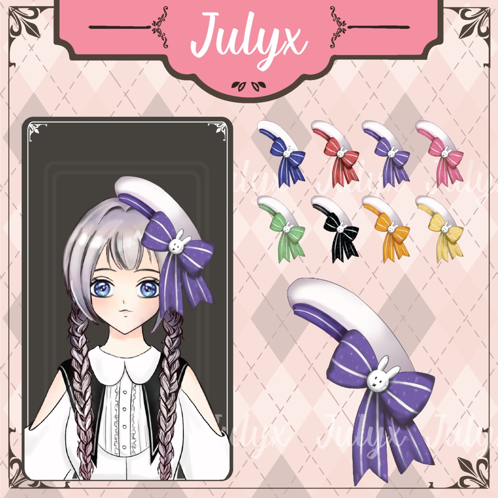 Vtuberモデル用ボウハット 8色(Vtuberアセット)