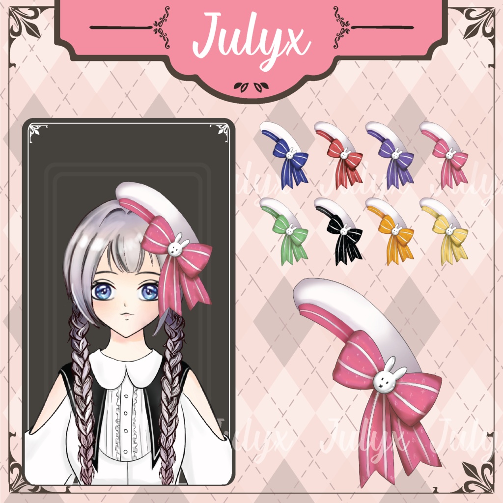 Vtuberモデル用ボウハット 8色(Vtuberアセット)